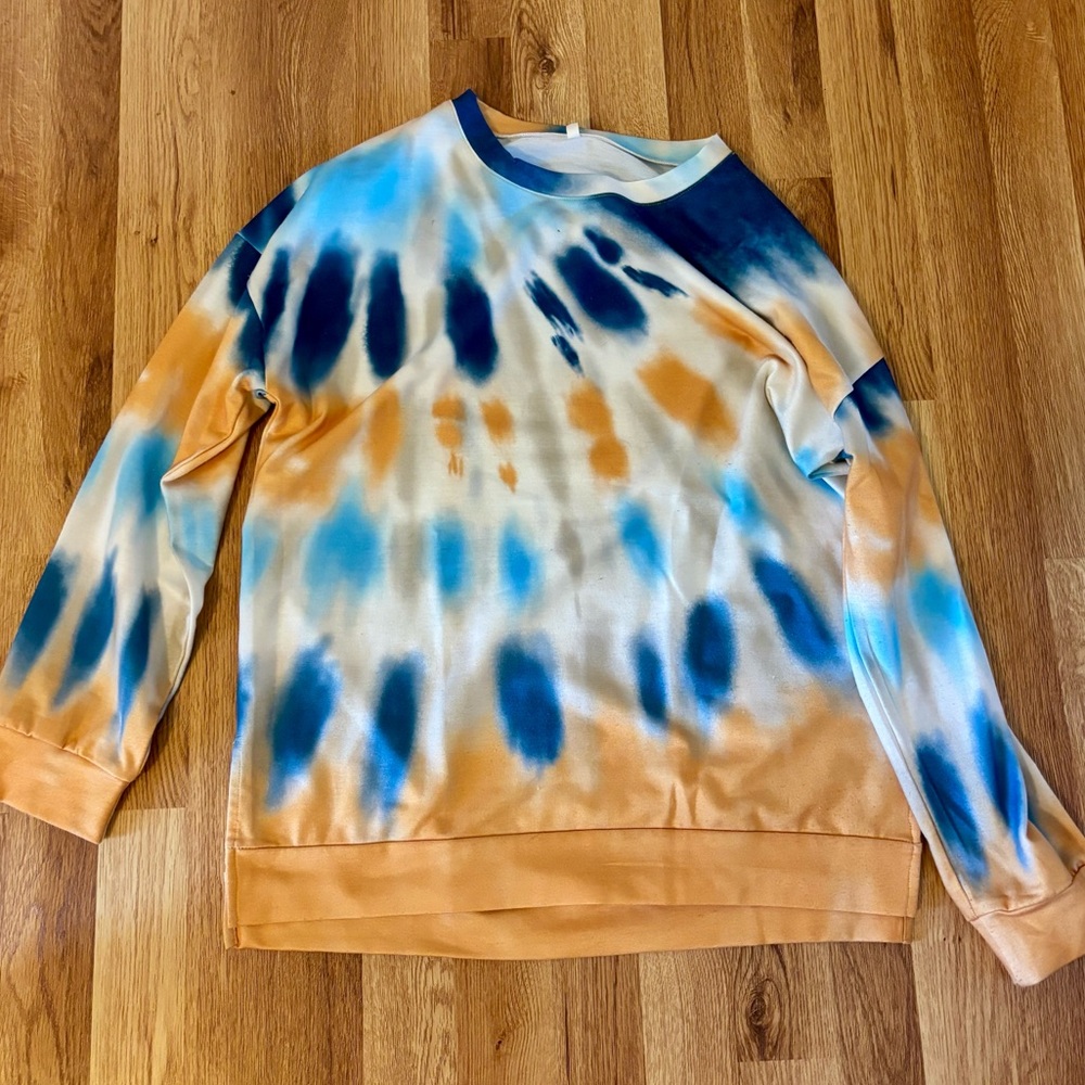 Tie-Dye Blue and Yellow Crewneck